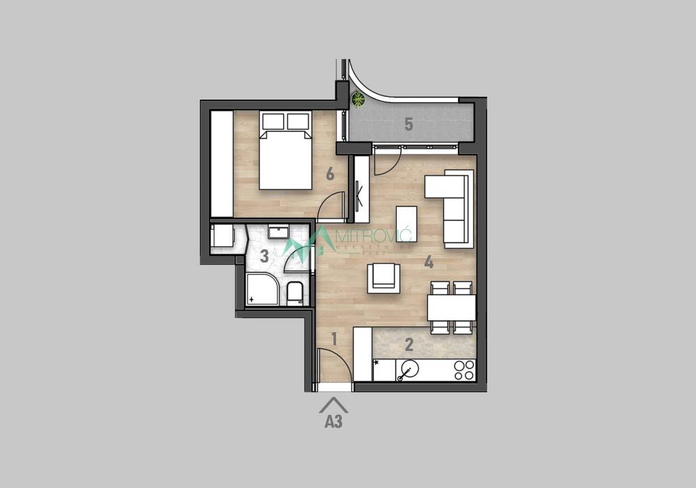 Glavna slika -Jednoiposoban stan na prodaju, 42m2, 166.470€