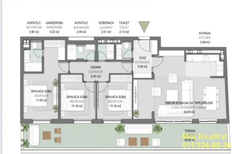 Glavna slika -Četvorosoban stan na prodaju, 134m2, 569.000€