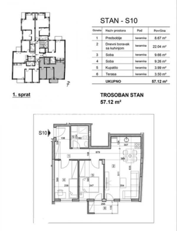Glavna slika -Trosoban stan na prodaju, 58m2, 159.800€