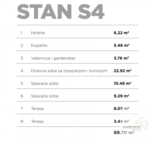 Slika 2 - Trosoban stan na prodaju, 69m2, 257.890€