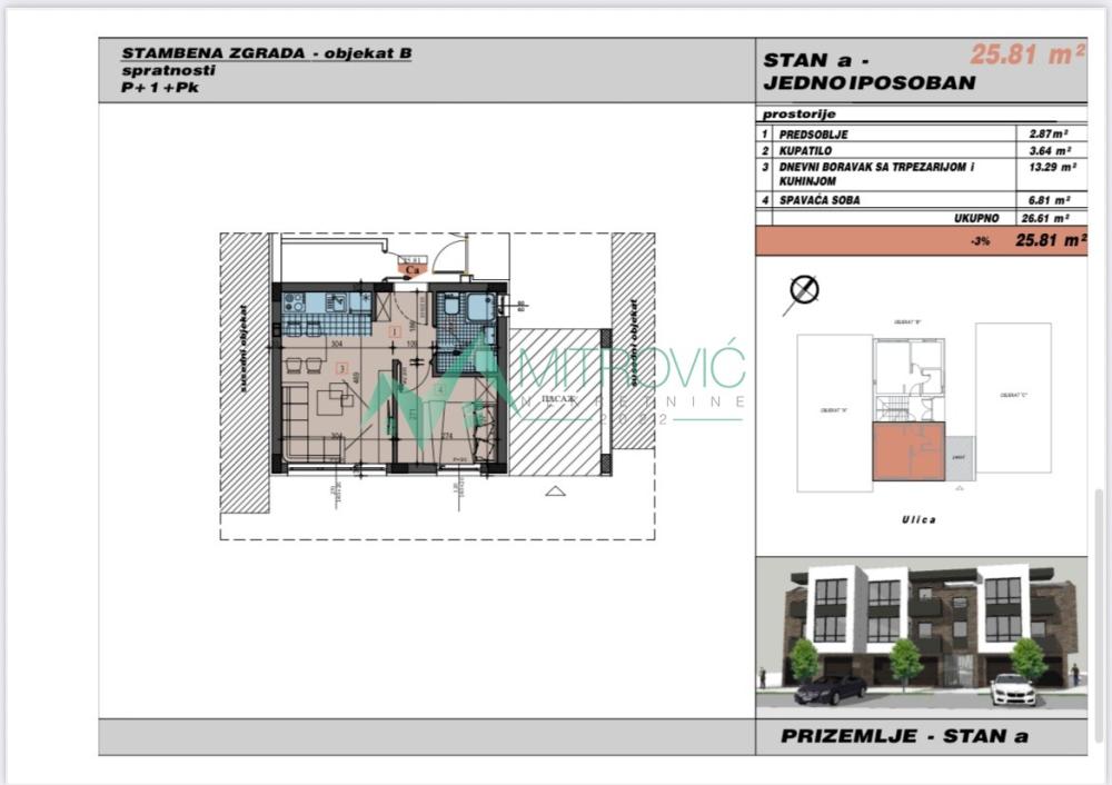 Slika 1 - Jednoiposoban stan na prodaju, 29m2, 53.770€
