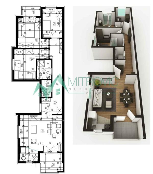 Glavna slika -Troiposoban stan na prodaju, 65m2, 120.100€