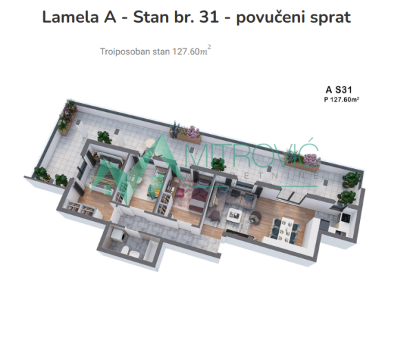 Glavna slika -Troiposoban stan na prodaju, 127m2, 195.700€