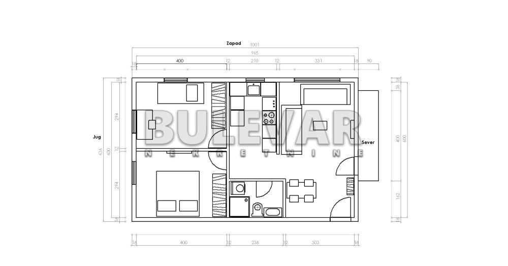 Slika 1 - Tolstojeva, Dvoiposoban stan na prodaju, 58m2, 92.800€