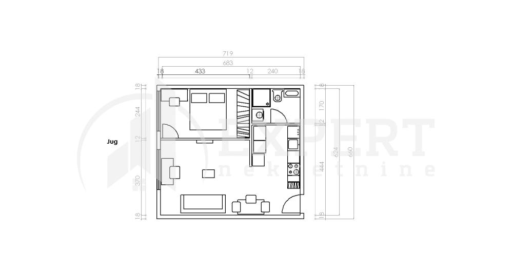 Slika 1 - Tolstojeva, Jednoiposoban stan na prodaju, 45m2, 72.000€