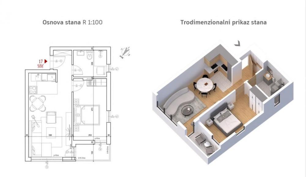 Glavna slika -Račkog, Dvosoban stan na prodaju, 42m2, 102.340€