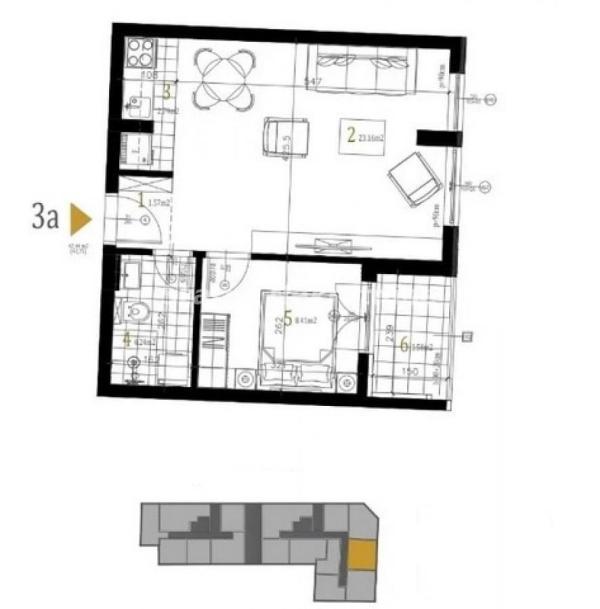 Glavna slika -Dvosoban stan na prodaju, 43m2, 98.360€