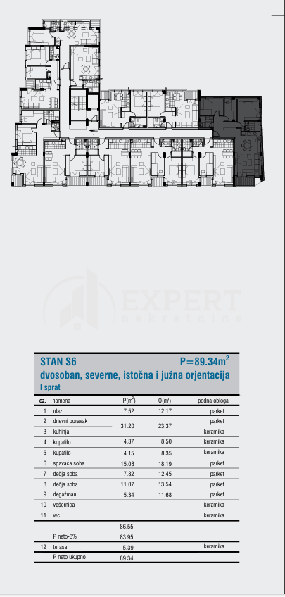 Slika 2 - Cetinjska, Četvorosoban stan na prodaju, 89m2, 205.485€