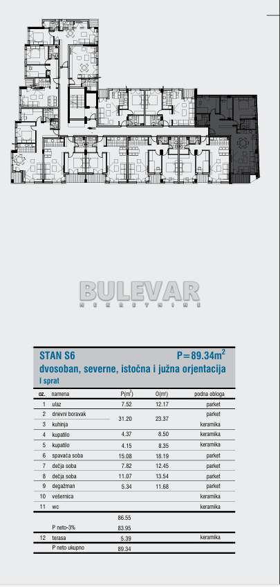 Slika 2 - Cetinjska, Četvorosoban stan na prodaju, 89m2, 205.485€