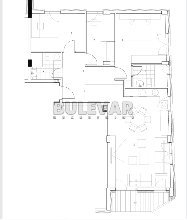 Slika 1 - Cetinjska, Četvorosoban stan na prodaju, 89m2, 205.485€