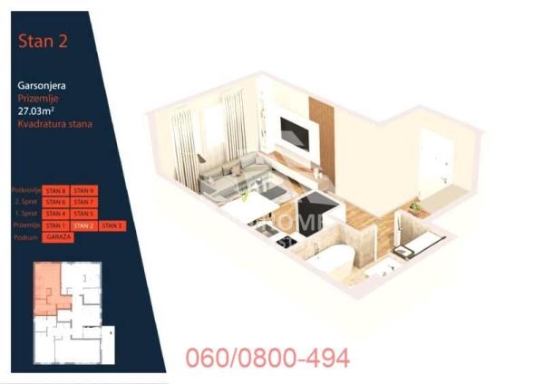 Slika 1 - Pašmanska,  Stan na prodaju, 27m2, 125.000€