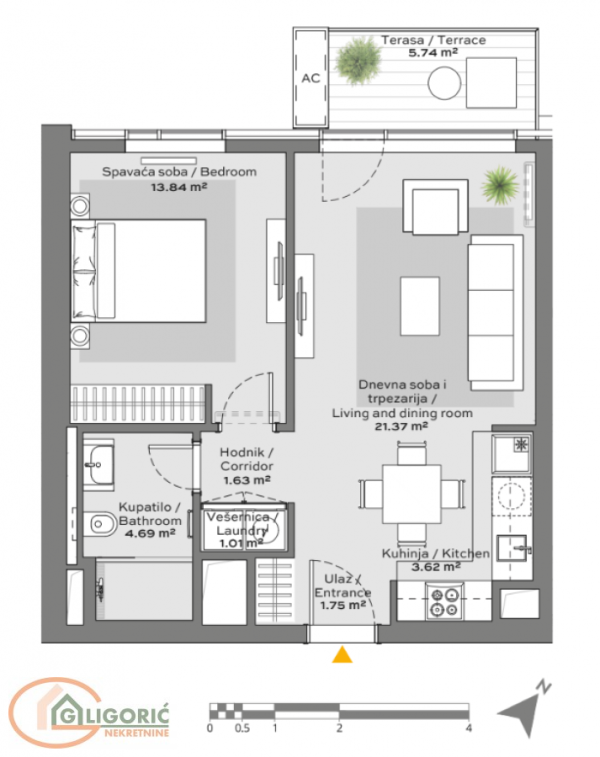 Glavna slika -Dvosoban stan na prodaju, 58m2, 275.000€
