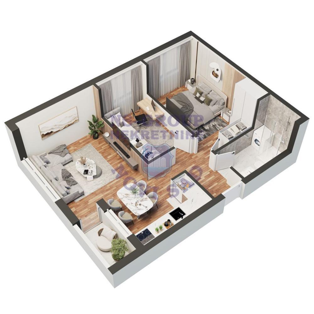 Glavna slika -Dvoiposoban stan na prodaju, 52m2, 96.540€