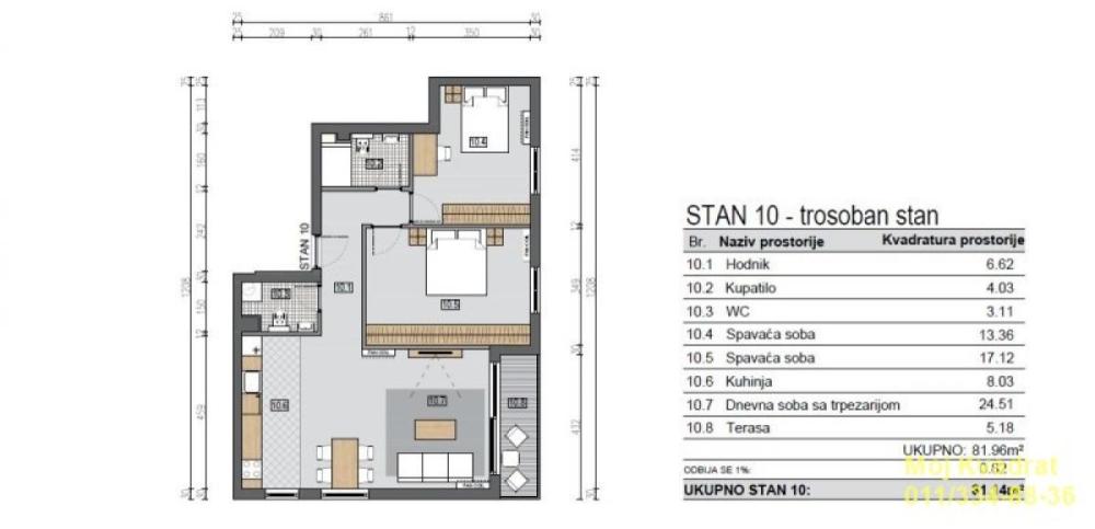 Slika 9 - Trosoban stan na prodaju, 81m2, 275.400€
