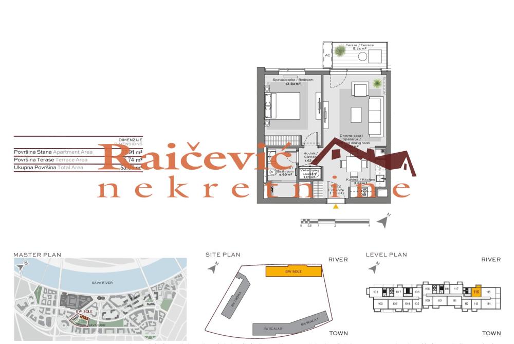 Slika 7 - Bulevar Vudroa Vilsona, Dvosoban stan na prodaju, 54m2, 275.000€