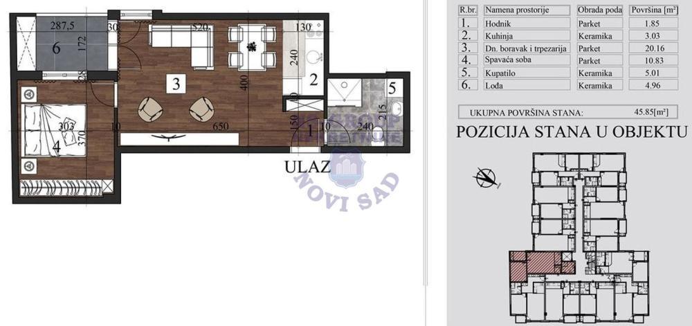 Glavna slika -Dvosoban stan na prodaju, 46m2, 148.760€