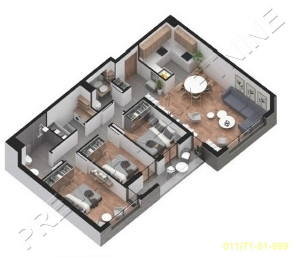 Glavna slika -Cara Nikolaja II, Troiposoban stan na prodaju, 85m2, 451.492€