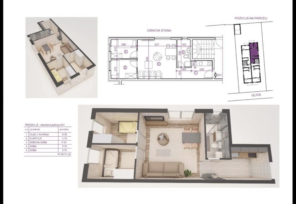Glavna slika -Trosoban stan na prodaju, 39m2, 71.500€