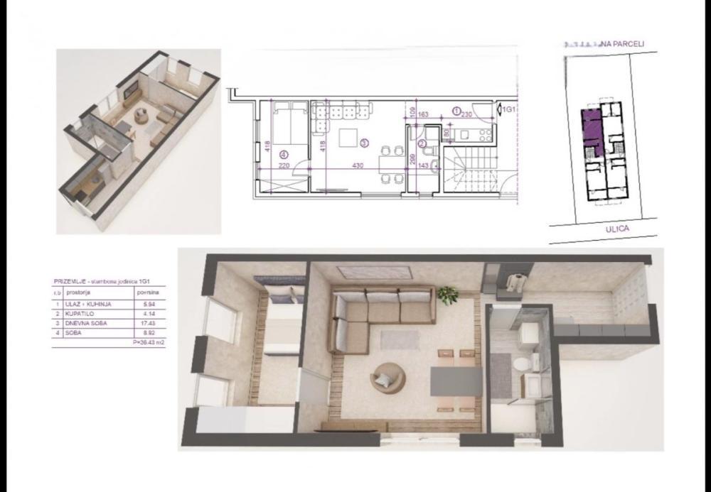 Glavna slika -Jednoiposoban stan na prodaju, 36m2, 65.600€