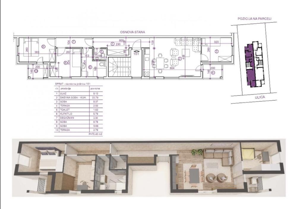 Glavna slika -Četvorosoban stan na prodaju, 75m2, 120.700€
