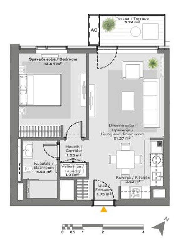 Slika 7 - Bulevar Vudroa Vilsona, Dvosoban stan na prodaju, 54m2, 275.000€