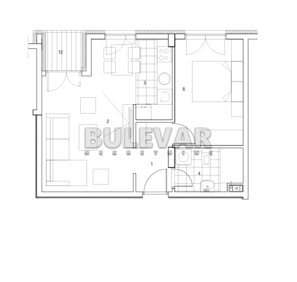 Slika 1 - Cetinjska, Dvosoban stan na prodaju, 43m2, 106.085€