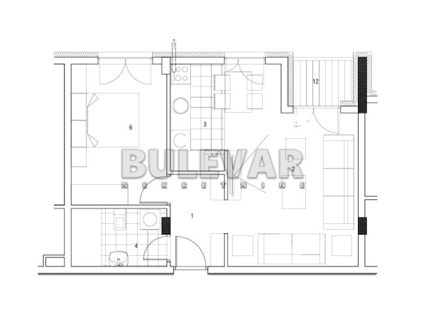 Slika 2 - Cetinjska, Dvosoban stan na prodaju, 46m2, 114.880€