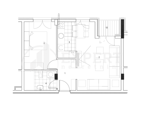 Slika 2 - Cetinjska, Dvosoban stan na prodaju, 46m2, 114.880€