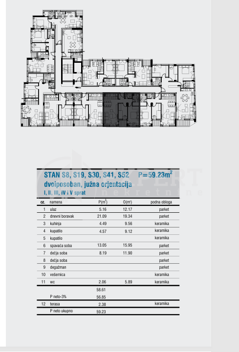 Slika 2 - Cetinjska, Dvoiposoban stan na prodaju, 59m2, 142.155€