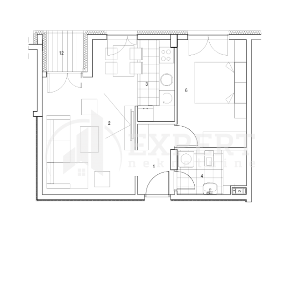Slika 1 - Cetinjska, Dvosoban stan na prodaju, 43m2, 106.085€