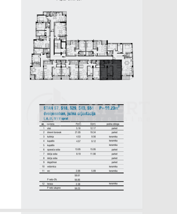 Slika 2 - Kej Kola srpskih sestara, Četvorosoban stan na prodaju, 59m2, 141.672€