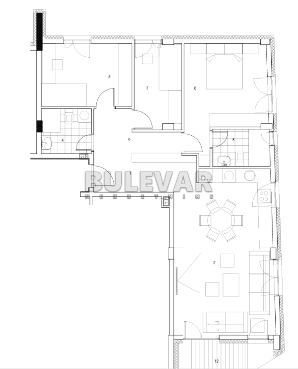 Slika 1 - Cetinjska, Četvorosoban stan na prodaju, 87m2, 206.075€