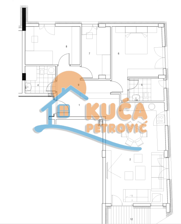 Slika 1 - Cetinjska, Četvorosoban stan na prodaju, 87m2, 206.075€