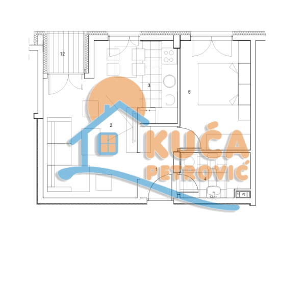 Slika 1 - Cetinjska, Dvosoban stan na prodaju, 43m2, 106.085€