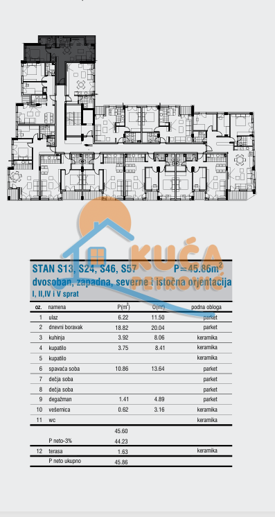 Slika 2 - Cetinjska, Dvosoban stan na prodaju, 45m2, 112.357€