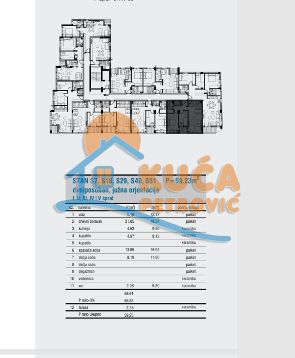Slika 2 - Kej Kola srpskih sestara, Četvorosoban stan na prodaju, 59m2, 141.672€