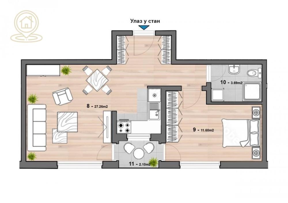 Slika 4 - Dvoiposoban stan na prodaju, 59m2, 107.250€