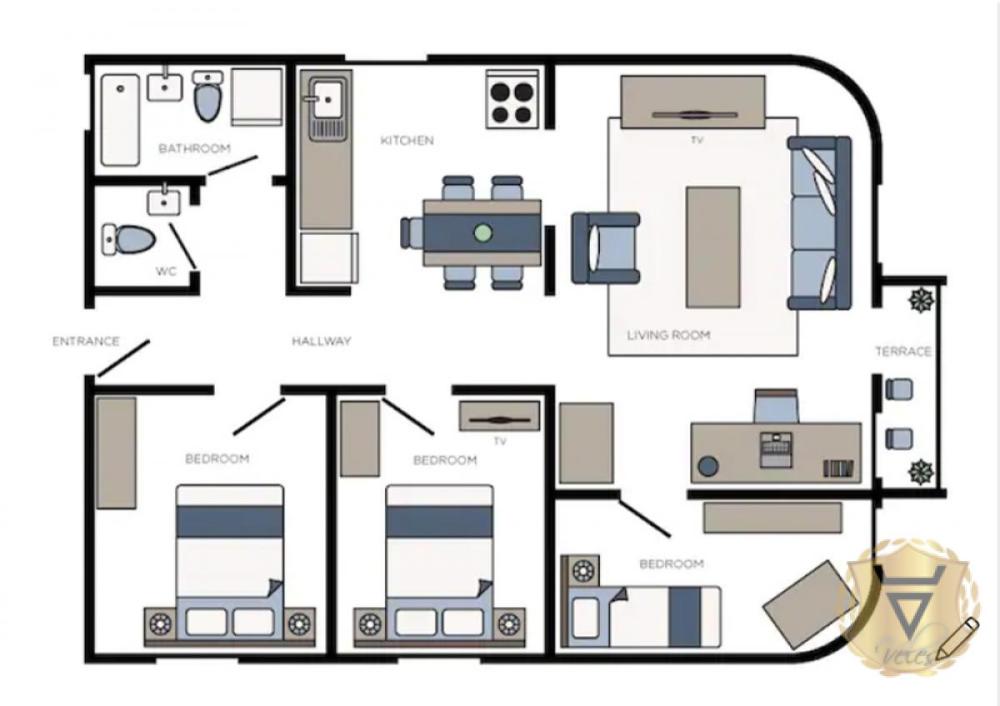 Slika 2 - Četvorosoban stan za izdavanje, 80m2, 1.200€