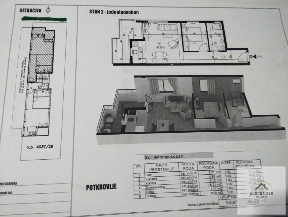 Glavna slika -Jednoiposoban stan na prodaju, 46m2, 88.210€
