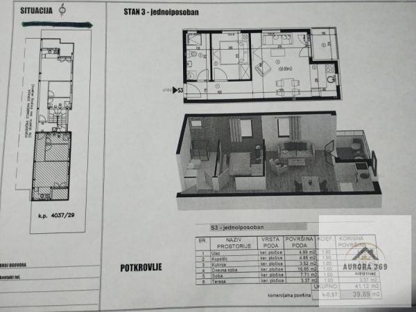 Glavna slika -Jednoiposoban stan na prodaju, 40m2, 75.900€