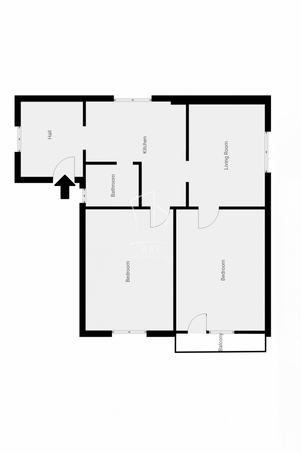 Slika 1 - Dušana Maksina, Trosoban stan na prodaju, 76m2, 113.000€