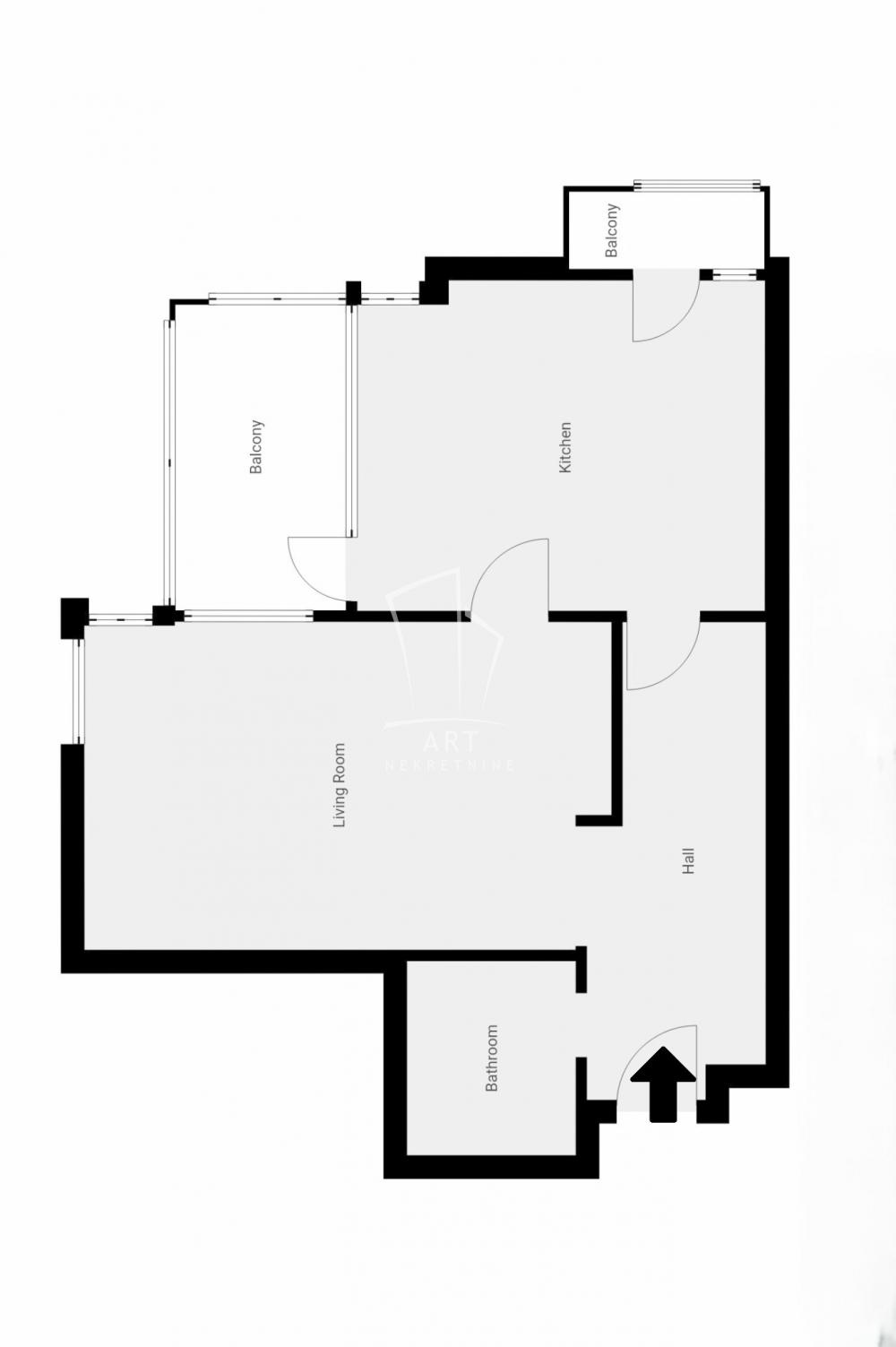 Slika 1 - Svetozara Papića, Jednoiposoban stan na prodaju, 50m2, 135.000€