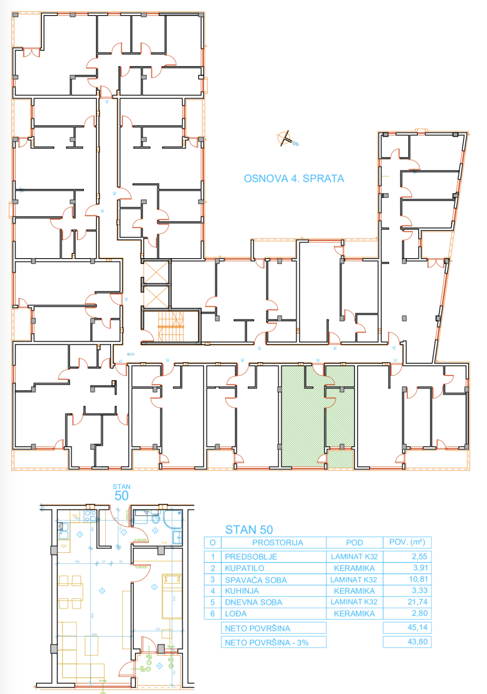 Glavna slika -Palilula, Jednoiposoban stan na prodaju, 43.8m2, 72.708€