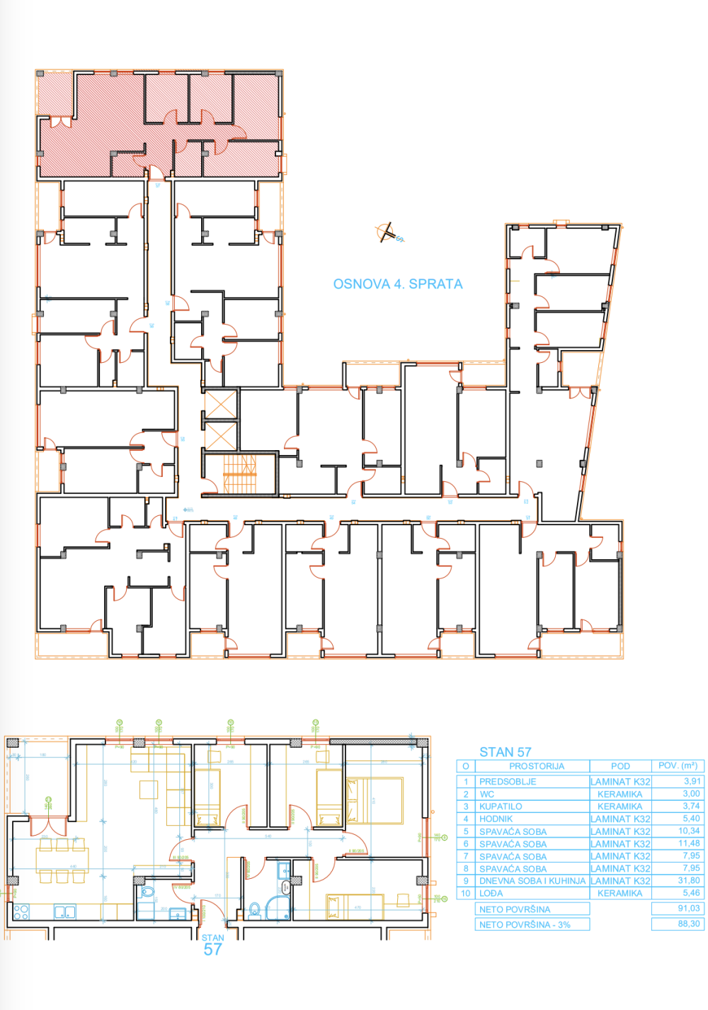 Glavna slika -Palilula, Četvoroiposoban stan na prodaju, 88.3m2, 145.695€