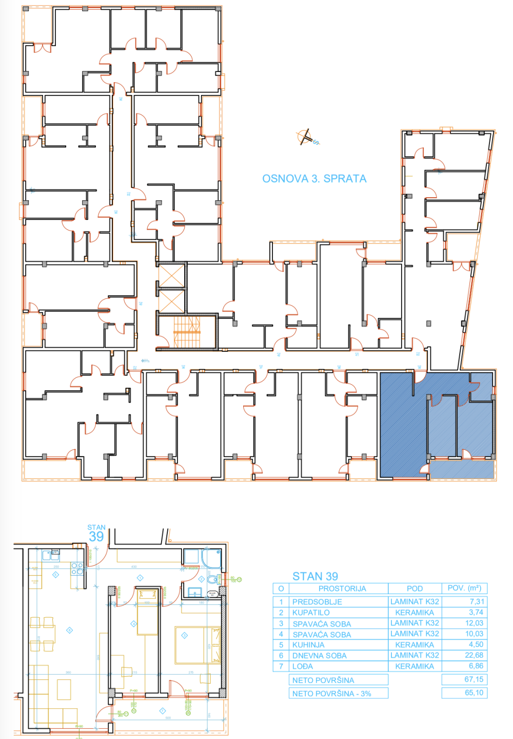 Glavna slika -Palilula, Dvoiposoban stan na prodaju, 65.1m2, 107.415€