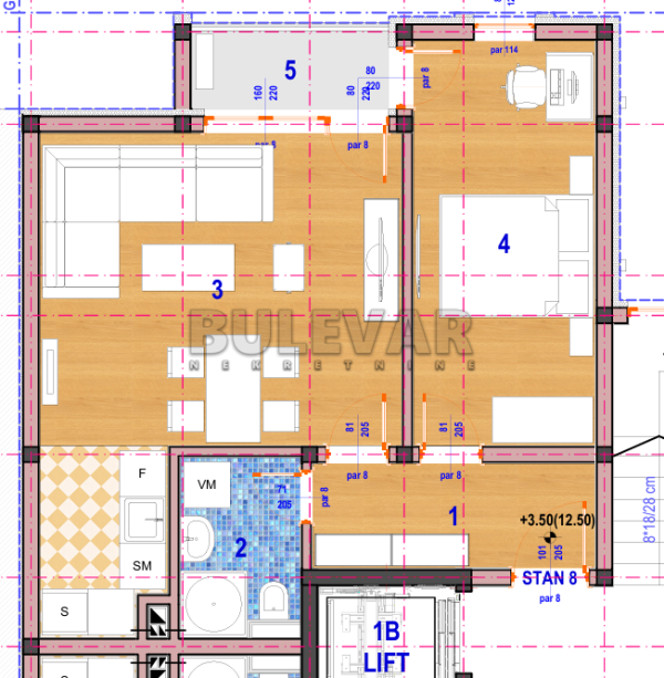 Slika 2 - Crnogorska, Jednoiposoban stan na prodaju, 46m2, 74.384€