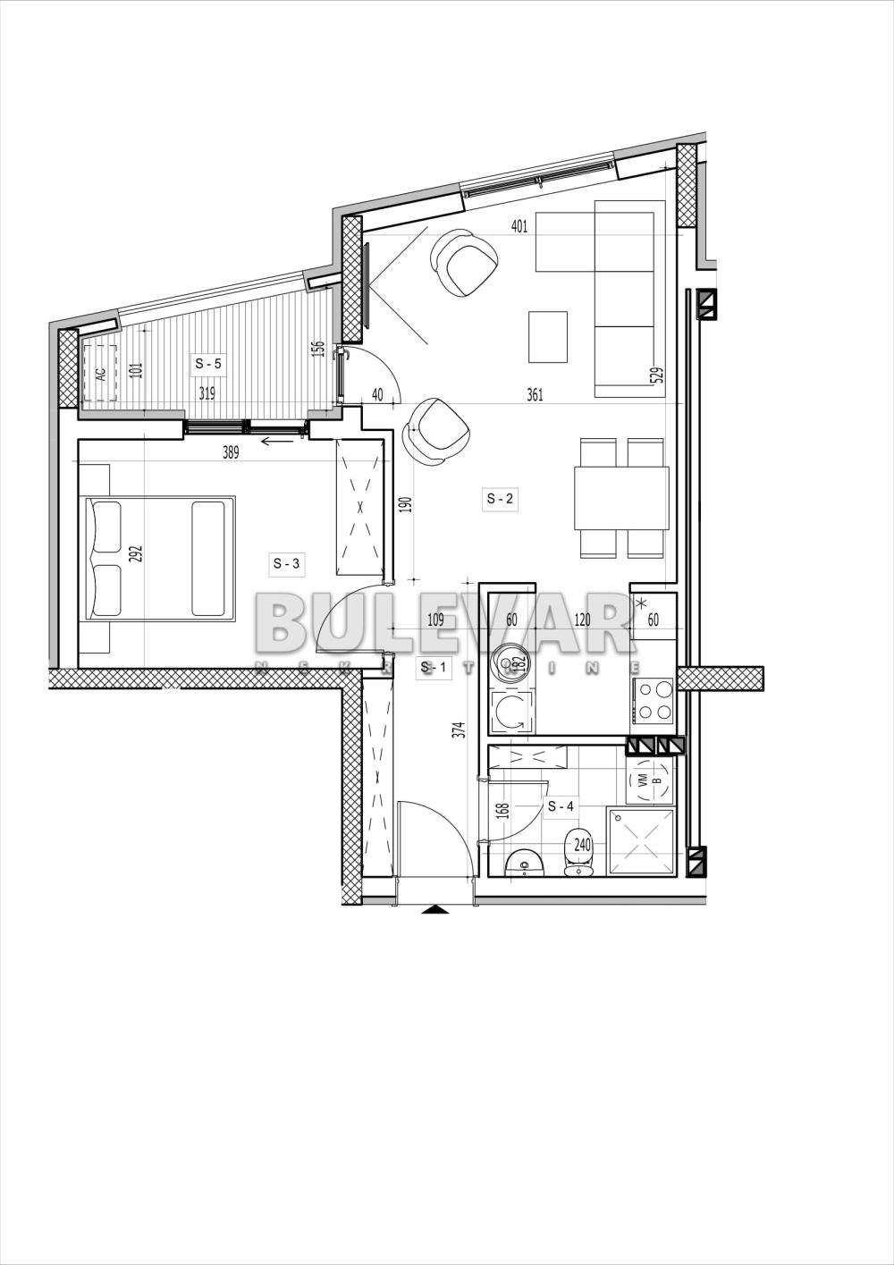 Slika 1 - Rajićeva, Jednoiposoban stan na prodaju, 47m2, 122.548€