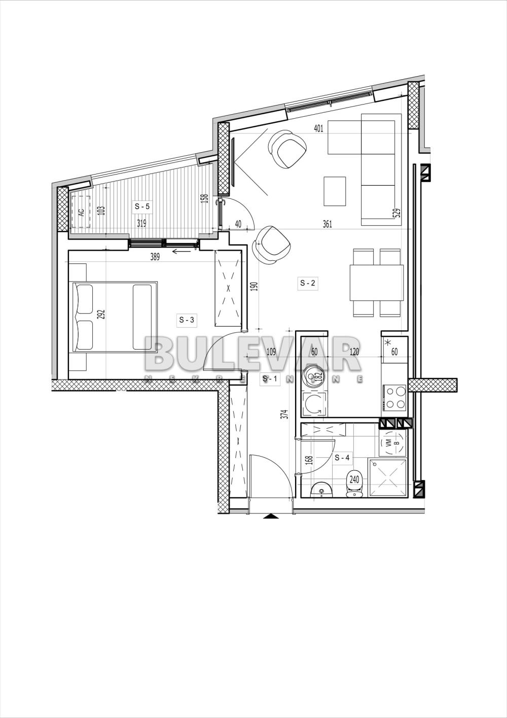 Slika 1 - Rajićeva, Jednoiposoban stan na prodaju, 47m2, 122.548€