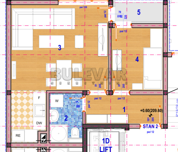 Slika 2 - Crnogorska, Jednoiposoban stan na prodaju, 42m2, 63.555€