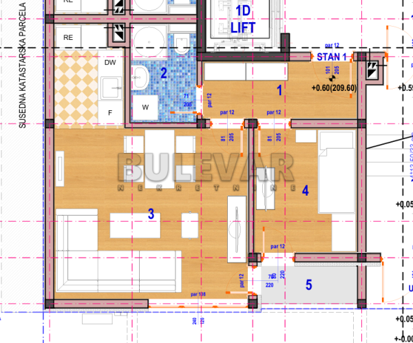 Slika 2 - Crnogorska, Jednoiposoban stan na prodaju, 40m2, 60.645€
